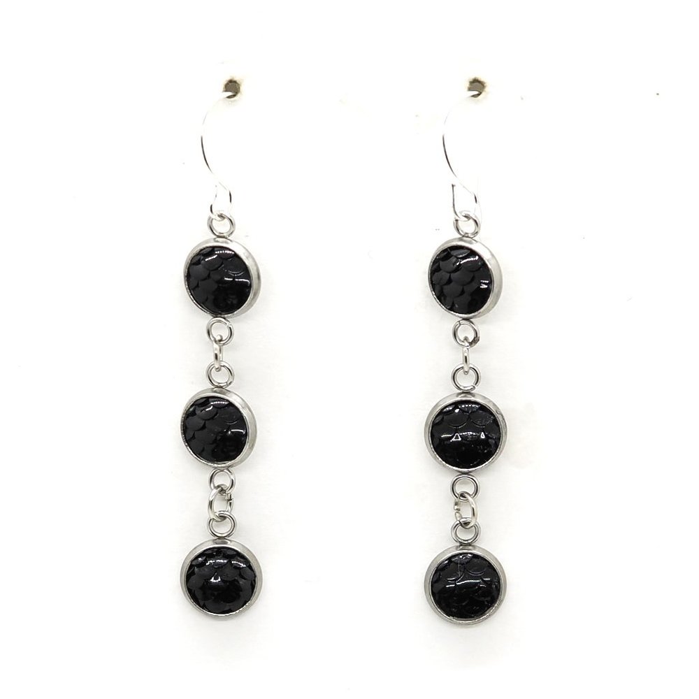 Black Scale Earrings